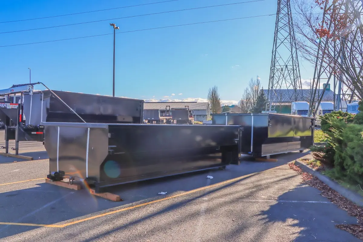 Roll-off dumpster ready for waste disposal at job site for Construction Dumpster Rental in Hernando